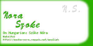 nora szoke business card