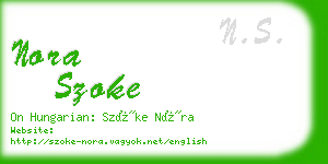 nora szoke business card